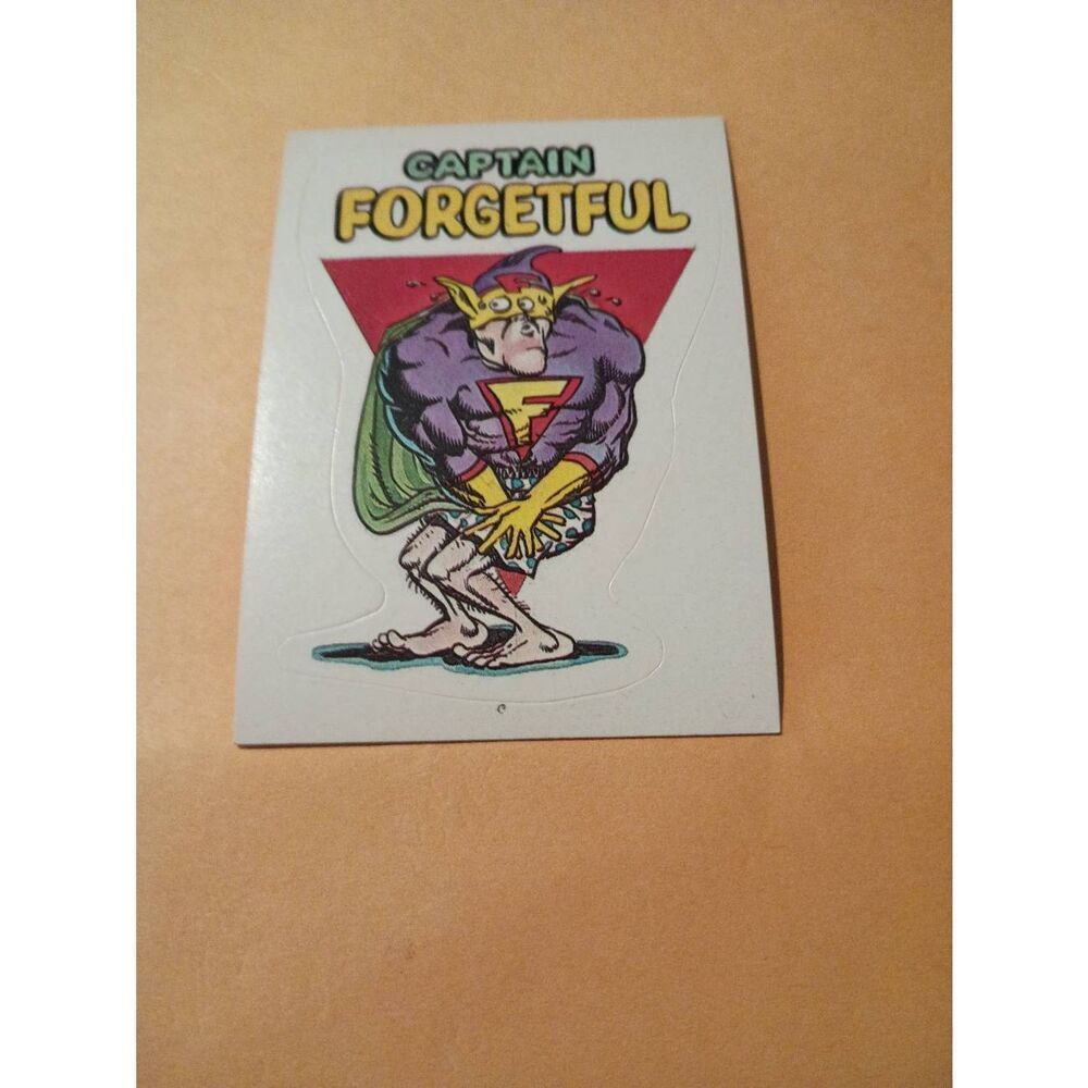 1983 General Mills Zero Hero Trading Card Sticker #45 Captain Forgetful